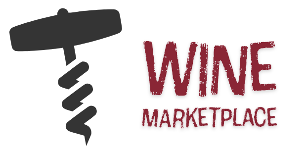 WineMarketPlace premium domain logo - wine glass and marketplace branding for sale